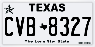 TX license plate CVB8327