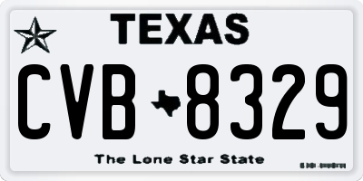 TX license plate CVB8329