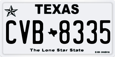 TX license plate CVB8335