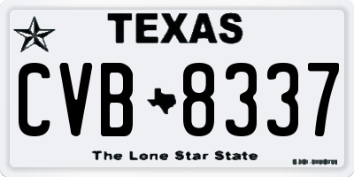 TX license plate CVB8337