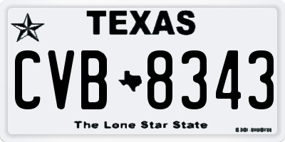 TX license plate CVB8343
