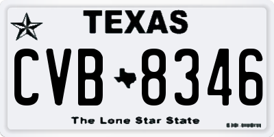 TX license plate CVB8346