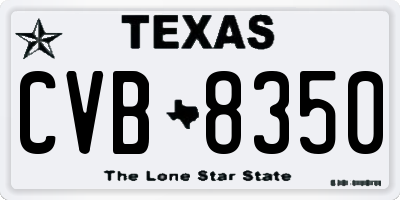 TX license plate CVB8350