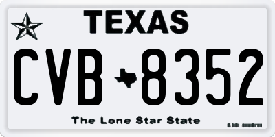 TX license plate CVB8352