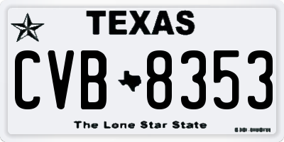 TX license plate CVB8353