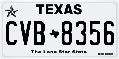 TX license plate CVB8356