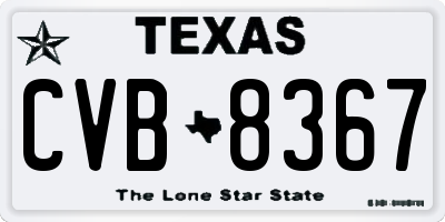 TX license plate CVB8367