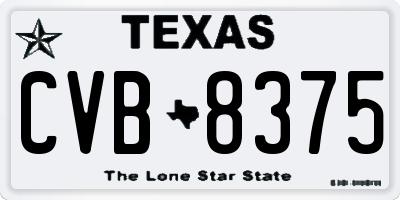 TX license plate CVB8375