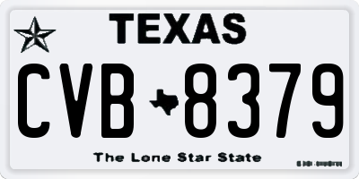 TX license plate CVB8379