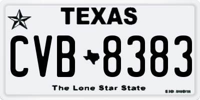 TX license plate CVB8383
