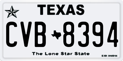 TX license plate CVB8394