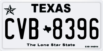 TX license plate CVB8396