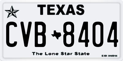 TX license plate CVB8404