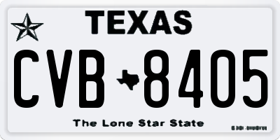 TX license plate CVB8405