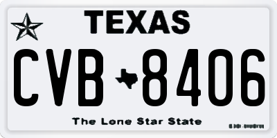 TX license plate CVB8406