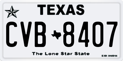 TX license plate CVB8407