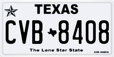TX license plate CVB8408