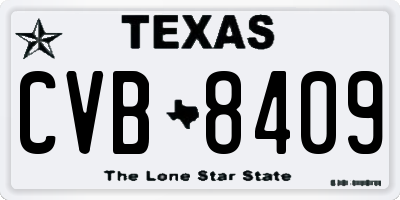 TX license plate CVB8409