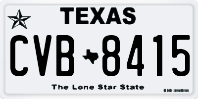 TX license plate CVB8415