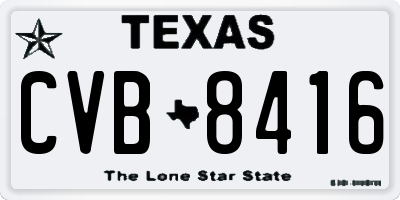 TX license plate CVB8416