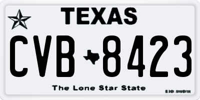 TX license plate CVB8423