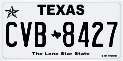 TX license plate CVB8427