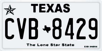 TX license plate CVB8429
