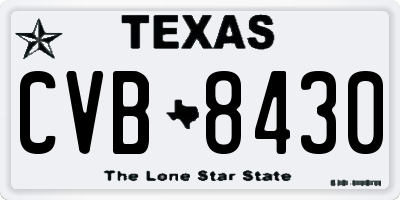 TX license plate CVB8430