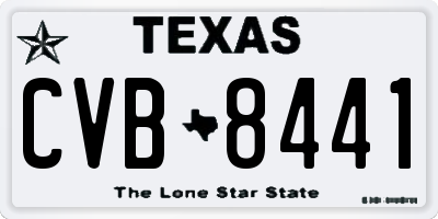 TX license plate CVB8441