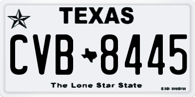 TX license plate CVB8445