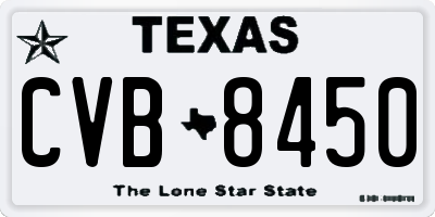 TX license plate CVB8450