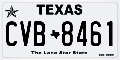 TX license plate CVB8461