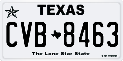 TX license plate CVB8463