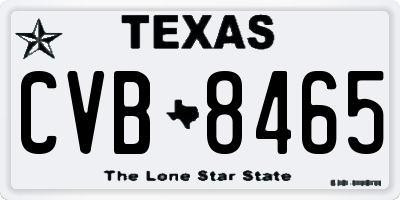 TX license plate CVB8465