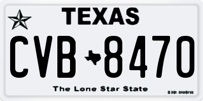 TX license plate CVB8470