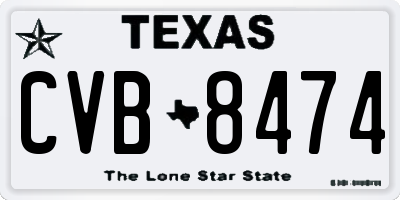 TX license plate CVB8474