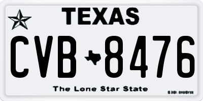 TX license plate CVB8476