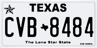 TX license plate CVB8484