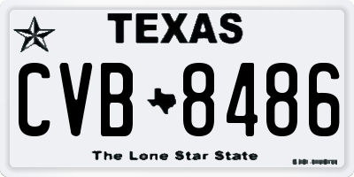 TX license plate CVB8486