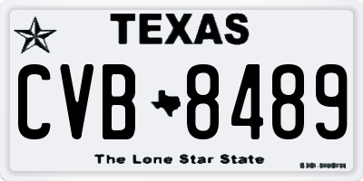 TX license plate CVB8489