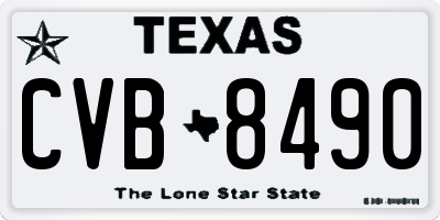 TX license plate CVB8490