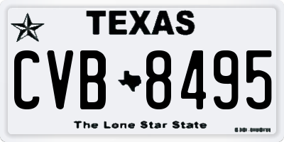 TX license plate CVB8495