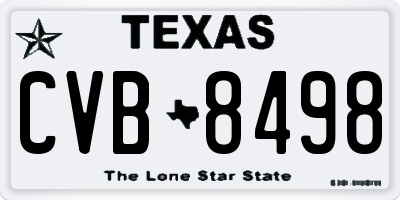 TX license plate CVB8498