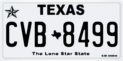 TX license plate CVB8499