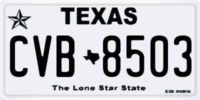 TX license plate CVB8503