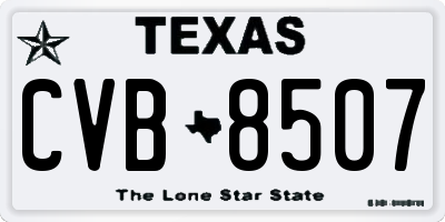 TX license plate CVB8507