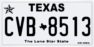 TX license plate CVB8513