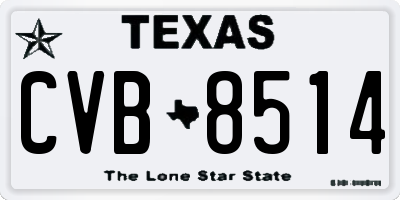 TX license plate CVB8514