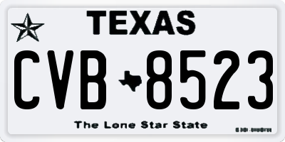 TX license plate CVB8523