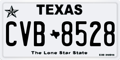 TX license plate CVB8528
